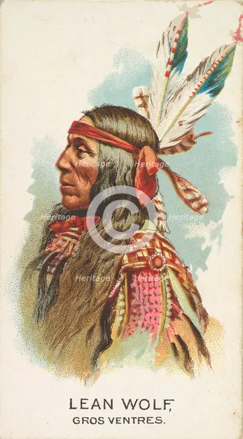 Lean Wolf, Gros Ventres, from the American Indian Chiefs series (N2) for Allen & Ginter Ci..., 1888. Creator: Allen & Ginter.