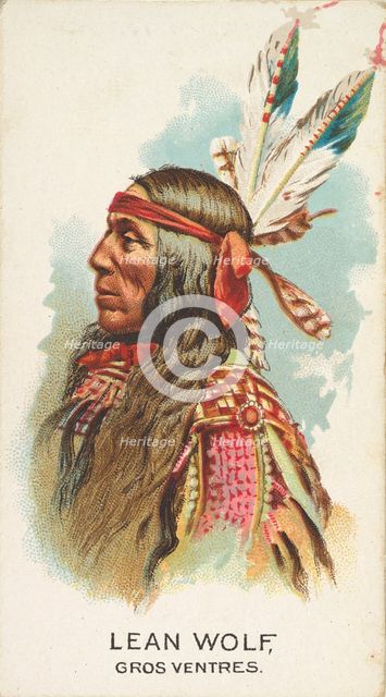 Lean Wolf, Gros Ventres, from the American Indian Chiefs series (N2) for Allen & Ginter Ci..., 1888. Creator: Allen & Ginter.