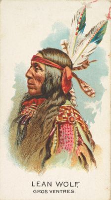 Lean Wolf, Gros Ventres, from the American Indian Chiefs series (N2) for Allen & Ginter Ci..., 1888. Creator: Allen & Ginter