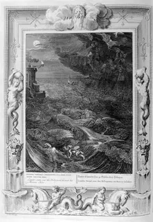 Leander Swims Over the Hellespont to Meet his Mistress Hero 1733. Artist: Bernard Picart