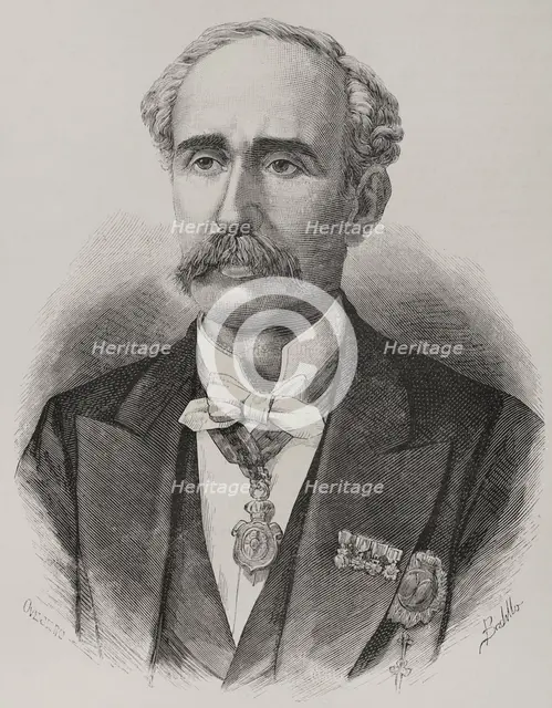 Leandro Alvarez Torrijos (1822-1894), Spanish jurist and politician, 1878.  Creators: Andrés Ovejero, Félix Badillo.