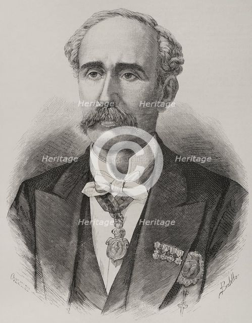 Leandro Alvarez Torrijos (1822-1894), Spanish jurist and politician, 1878.  Creators: Andrés Ovejero, Félix Badillo.