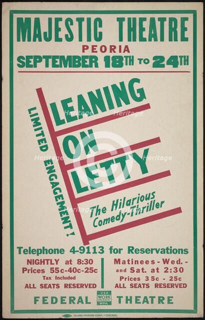 Leaning on Letty, Peoria, IL, [193-]. Creator: Unknown.