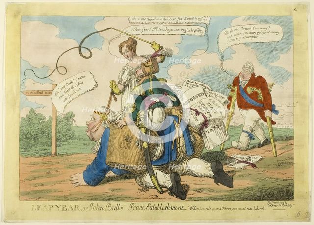 Leap Year, published March 1816. Creator: Charles Williams.