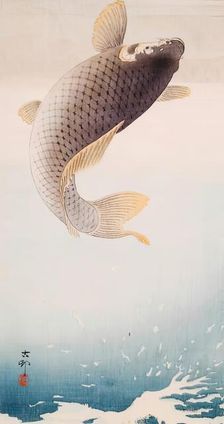 Leaping Carp, c1910. Creator: Ohara Koson