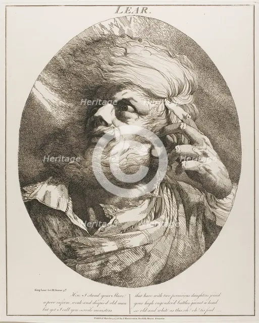 Lear, March 15, 1776 (originally published); published 1809. Creator: John Hamilton Mortimer.