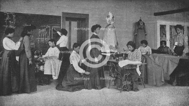 Learning dressmaking, 1904. Creator: Frances Benjamin Johnston.