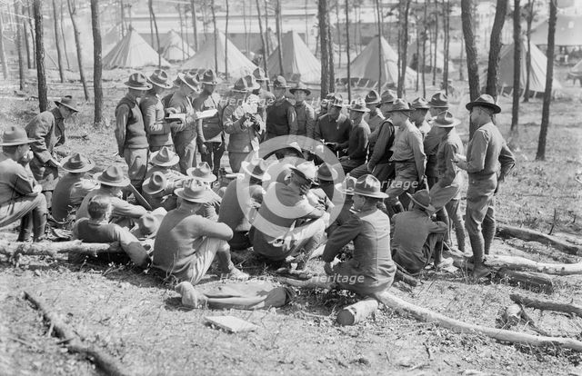 Learning pistol firing, Camp Upton, 15 Sept 1917. Creator: Bain News Service.