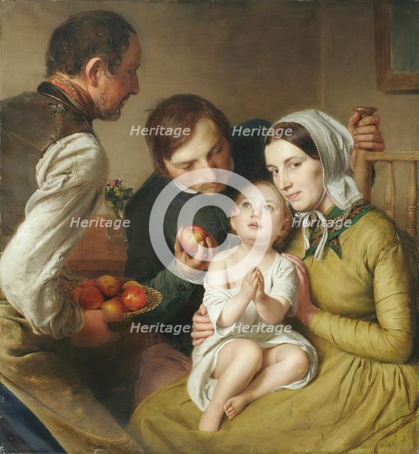 Learning to Ask (Reiter Family), 1854. Creator: Johann Baptist Reiter.