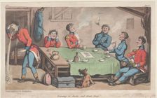 Learning to Smoke and Drink Grog, from "The Military Adventures of Johnny Newcome", 1815., 1815. Creator: Thomas Rowlandson