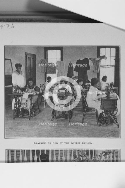Learning to sew at the Gaudet School; [New Orleans, Louisiana], (1923?). Creator: Unknown.