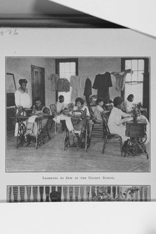 Learning to sew at the Gaudet School; [New Orleans, Louisiana], (1923?). Creator: Unknown