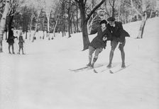Learning to ski, Quebec, between c1915 and c1920. Creator: Bain News Service
