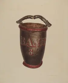 Leather Water Bucket, c. 1939. Creator: Edward L Loper