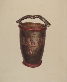 Leather Water Bucket, c. 1939. Creator: Edward L Loper