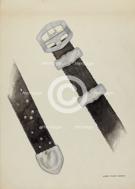 Leather Belt, c. 1936. Creator: Harry Mann Waddell.