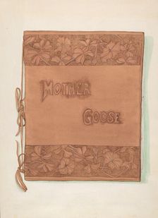 Leather Book Cover, c. 1936. Creator: Vera Van Voris