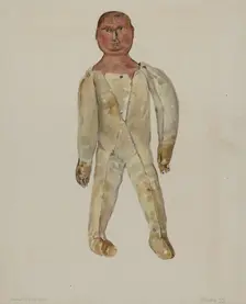 Leather Bodied Doll, c. 1936. Creator: Jane Iverson