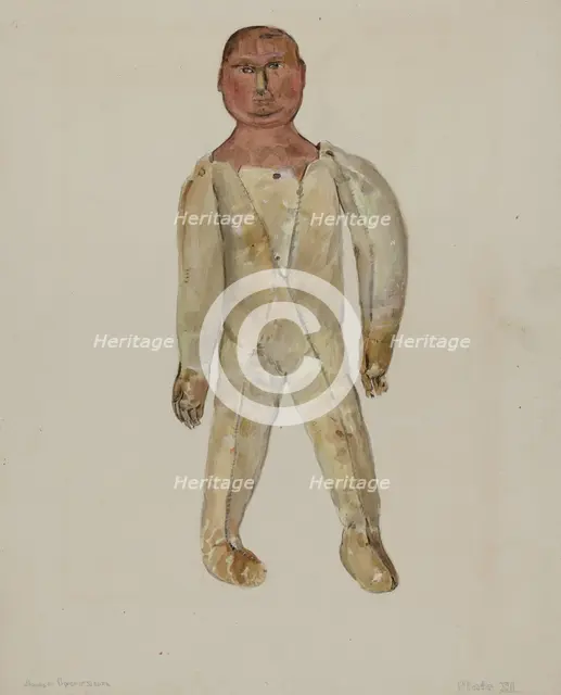 Leather Bodied Doll, c. 1936. Creator: Jane Iverson.