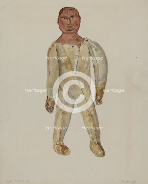 Leather Bodied Doll, c. 1936. Creator: Jane Iverson.