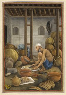 Leather bottle makers presumably members of the Chamaar Caste, 1825. Creator: Anon