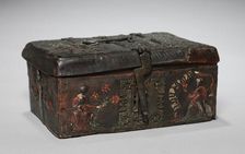 Leather Casket with Scenes of Courtly Love, c. 1350-1400. Creator: Unknown