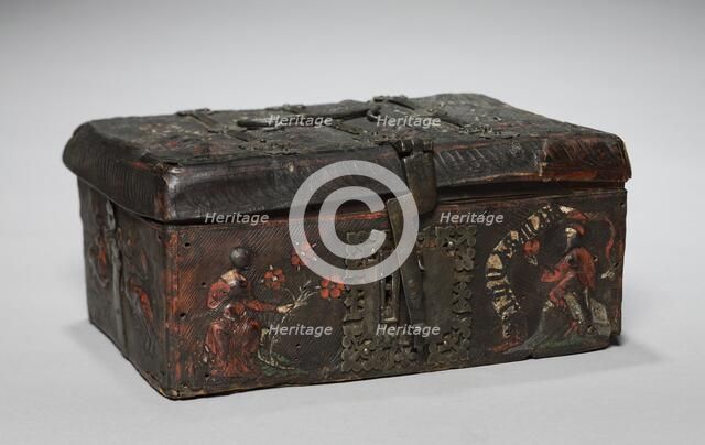 Leather Casket with Scenes of Courtly Love, c. 1350-1400. Creator: Unknown.