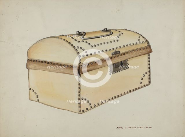 Leather Covered Box, c. 1937. Creator: Majel G. Claflin.