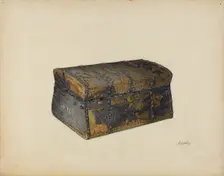 Leather Covered Trunk, c. 1939. Creator: John Cutting