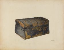 Leather Covered Trunk, c. 1939. Creator: John Cutting