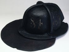 Leather fireman's helmet. Creator: Unknown