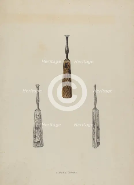 Leather Guide Marker, c. 1937. Creator: Lloyd Charles Lemcke.