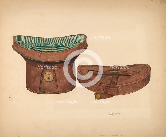 Leather Hat Box, c. 1940. Creator: Clarence W Dawson.