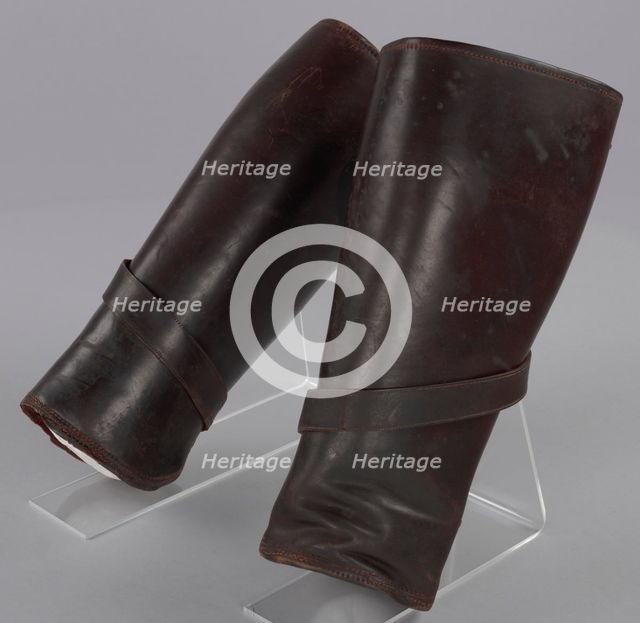 Leather leggings worn by Peter L. Robinson, Sr. during World War I, ca. 1917. Creator: Unknown.
