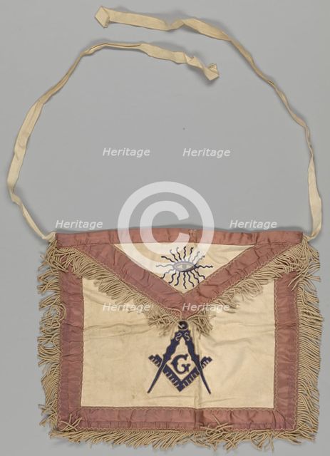 Leather Masonic apron owned by H.C. Anderson, mid 20th century. Creator: Unknown.