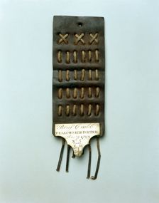 Leather porter's tally, 1799. Creator: Unknown