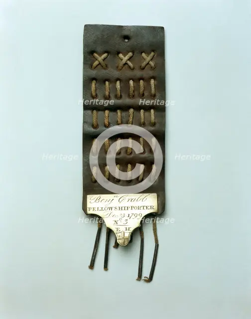 Leather porter's tally, 1799. Creator: Unknown.