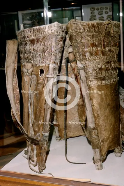 Leather Russacks found in the Salt Mines of Hallstatt, Austria: Celtic Iron Age: c. 6th century BC Artist: Unknown.