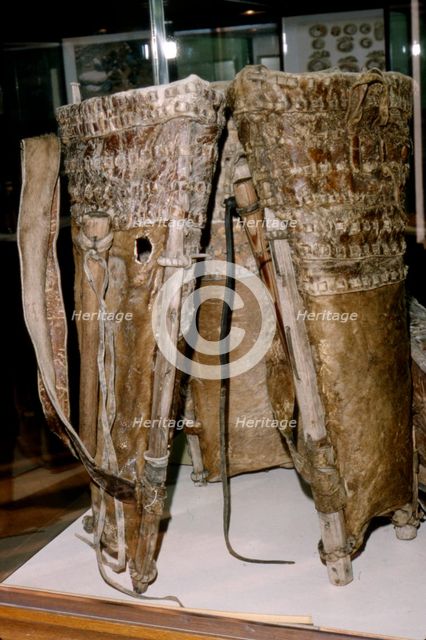 Leather Russacks found in the Salt Mines of Hallstatt, Austria: Celtic Iron Age: c. 6th century BC Artist: Unknown.