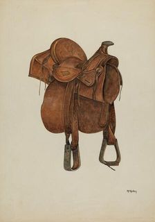 Leather Saddle, c. 1940. Creator: William McAuley