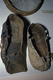 Leather shoes from Hallstatt, Austria. Celtic Iron Age, c6th century