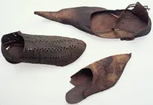Leather shoes, medieval. Creator: Unknown