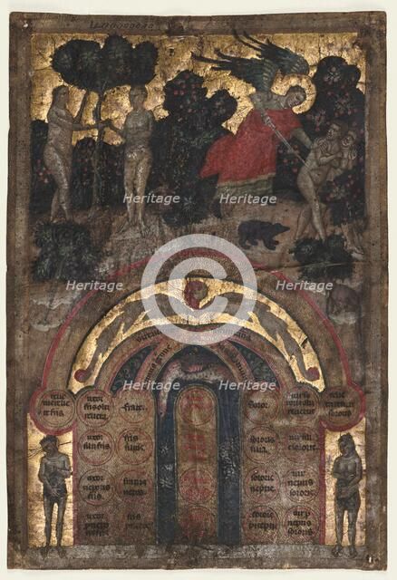 Leaves from a Volume of Johannes Andrea's "Lectura super arboris consanguinitatis…., c. 1331. Creator: Master of the Register of 1328 (Italian).