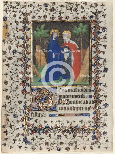 Leaves from a Book of Hours: The Visitation and Christ in Judgment, c. 1415. Creator: Boucicaut Master (French, Paris, active about 1410-25), workshop of.