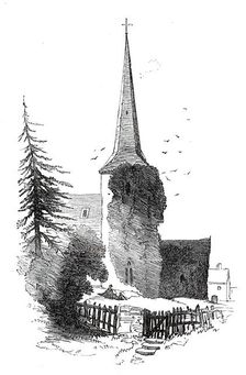 Leaves from a Sketch-Book - Bits of Kent: Eynsford Church, 1876. Creator: Unknown