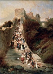 Leaving the Castle 19th century. Artist: Eugene Isabey