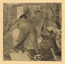 Leaving the Bath, 1879/1880. Creator: Edgar Degas
