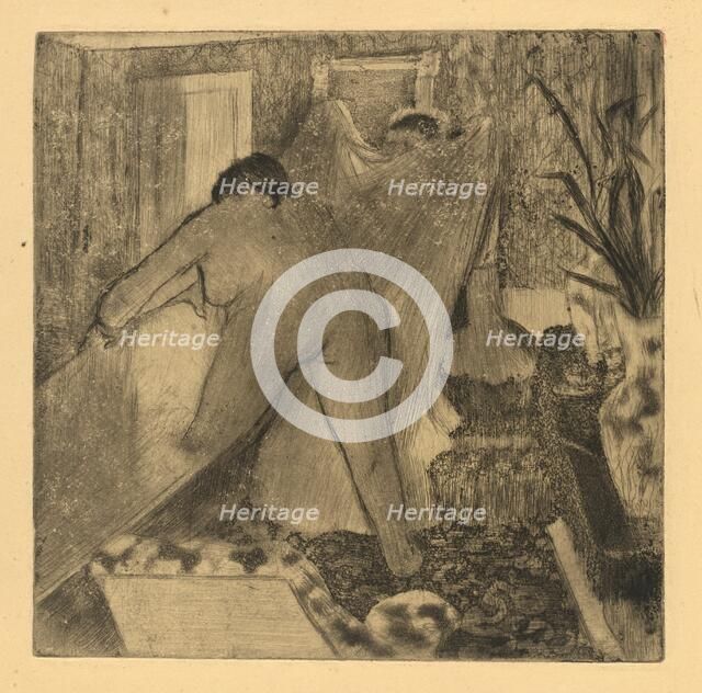 Leaving the Bath, 1879/1880. Creator: Edgar Degas.