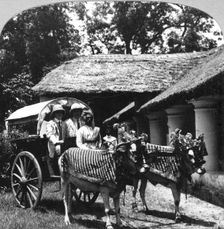 Leaving the dak bungalow for a bile-gharry Belgaum district, southern India, 1900s.Artist: Realistic