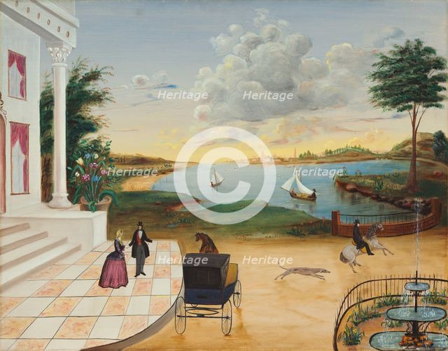 Leaving the Manor House, c. 1850/1855. Creator: Unknown.